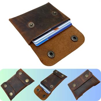 Efes Hakiki Deri Kartlık, Çift Yönlü Kullanım, 10 Kart Alabilen Crazy Deri Erkek Cüzdan