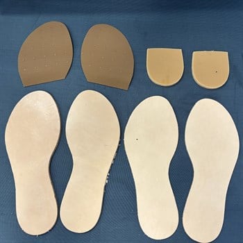 Erkek Bodrum Sandalet Taban Seti Kösele Alt & Deri İç Taban, Pençe ve Ökçe Dahil DIY Set