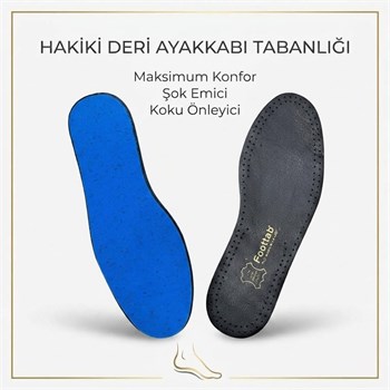 Exclusive Hakiki Deri Ayakkabı Tabanlığı, Parfümlü, Koku Önleyici Ter Emici, Leather İnsole, Siyah
