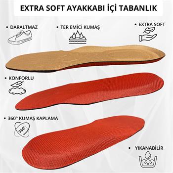 360° Kumaş Kaplı, Yıkanabilir, Extra Rahat İç Tabanlık, Daraltmayan Ayakkabı Tabanlığı, Kahve