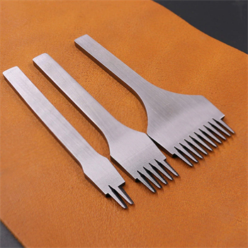 Fransız Tarzı Çapraz Çatal Zımba 3lü Set Deri Hobi El Aleti