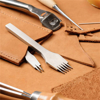 Fransız Tarzı Çapraz Çatal Zımba 3lü Set Deri Hobi El Aleti