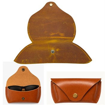 DIY Genuine Crazy Horse Leather Glasses Case Making Kit | Hand-Stitched Eyeglass Pouch Craft Set