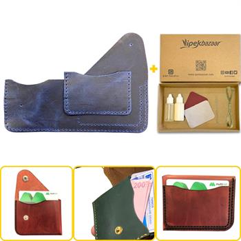 HİTİT  Kapaklı Kartlık & Hakiki Deri Cüzdan Kendin Yap Seti, Diy Parça Deri Hobi Kit