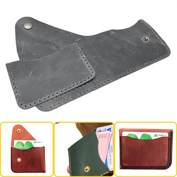 HİTİT  Kapaklı Kartlık & Hakiki Deri Cüzdan Kendin Yap Seti, Diy Parça Deri Hobi Kit