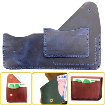 HİTİT  Kapaklı Kartlık & Hakiki Deri Cüzdan Kendin Yap Seti, Diy Parça Deri Hobi Kit