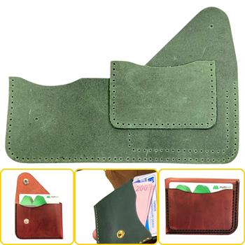 HİTİT  Kapaklı Kartlık & Hakiki Deri Cüzdan Kendin Yap Seti, Diy Parça Deri Hobi Kit