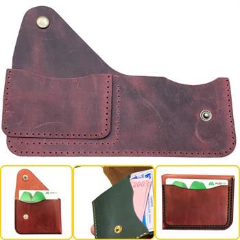 HİTİT  Kapaklı Kartlık & Hakiki Deri Cüzdan Kendin Yap Seti, Diy Parça Deri Hobi Kit