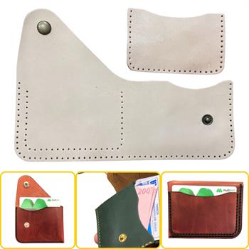 HİTİT  Kapaklı Kartlık & Hakiki Deri Cüzdan Kendin Yap Seti, Diy Parça Deri Hobi Kit
