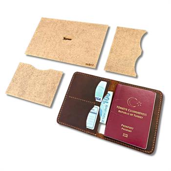 İb012 Deri Hobi Pasaportluk Cüzdan Kalıbı 3 Parça Kalıp 
