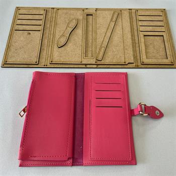 İb022, Deri Hobi Bayan Cüzdan Kalıbı, 6 Parça Kalıp, İb022