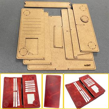 İb057, Deri Hobi Truva Cüzdan Kalıbı, 8 Parça Kalıp,