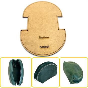 İb41 Deri Hobi Para Kesesi Mdf Şablon Kalıp, 1 Parça Kalıp, İb41