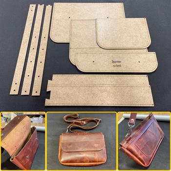 İb45, Hakiki Deri Çanta Şablonu, 9 Parça MDF Kalıp
