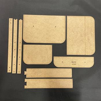 İb45, Hakiki Deri Çanta Şablonu, 9 Parça MDF Kalıp