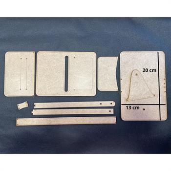 İb46 Deri Hobi Fermuarlı Cüzdan Şablonu , 9 Parça Mdf Kalıp, İb46