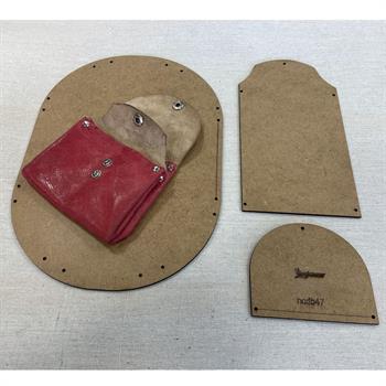 İb47 Deri Hobi Körüklü Pratik Cüzdan Şablonu , 3 Parça Mdf Kalıp, İb47