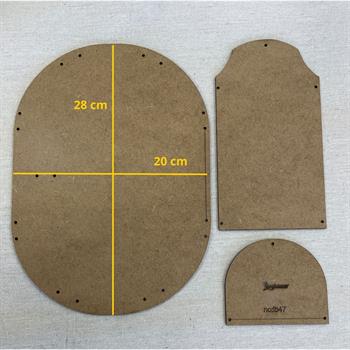 İb47 Deri Hobi Körüklü Pratik Cüzdan Şablonu , 3 Parça Mdf Kalıp, İb47