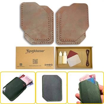 Ilgaz Mini Hakiki Deri Kartlık & Cüzdan Kendin Yap Seti, Diy Parça Deri Hobi Kit