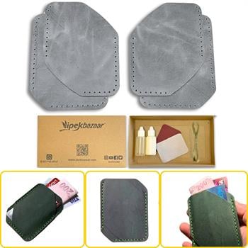 Ilgaz Mini Hakiki Deri Kartlık & Cüzdan Kendin Yap Seti, Diy Parça Deri Hobi Kit