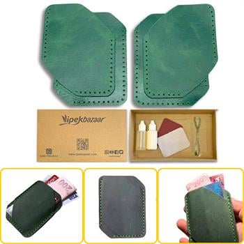 Ilgaz Mini Hakiki Deri Kartlık & Cüzdan Kendin Yap Seti, Diy Parça Deri Hobi Kit
