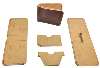 ib02 Deri Hobi Klasik Yatay Deri Cüzdan Şablonu 4 Parça Kalıp 