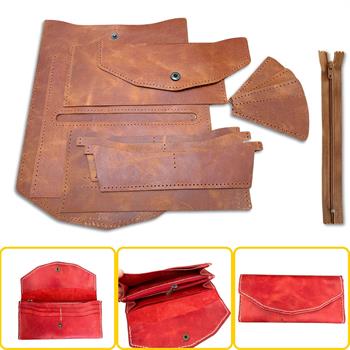 ISTANBUL Fermuarlı Kadın Cüzdan, Hakiki Deri Cüzdan Kartlık Kendin Yap Seti