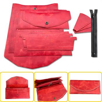 ISTANBUL Fermuarlı Kadın Cüzdan, Hakiki Deri Cüzdan Kartlık Kendin Yap Seti