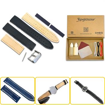 İzmir Saat Kordonu Yapım Seti, Hakiki Deri Kendin Yap Saat Kayışı, 2,4 cm Pim Genişliği