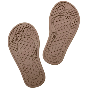 Kahve Yumuşak Silikon Bebek Çocuk Panduf Tabanı, Hobi Örgü Patik İçin Delik İzli Silikon Alt Taban