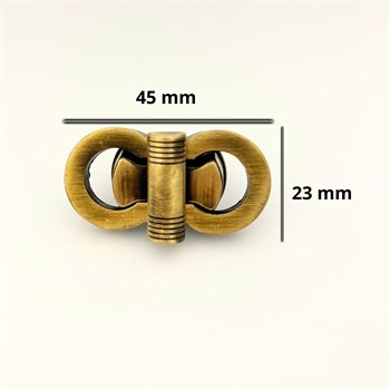Kelebek Çevirmeli Metal Çanta Kilidi 23x45mm, Çanta Aksesuarı 1 Adet