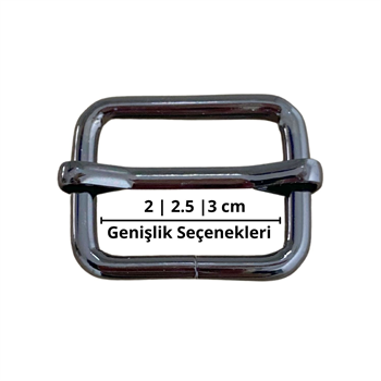 KoyuNikel Sürgülü Çanta Ayar Halkası, Metal Askı Tokası,1 Adet
