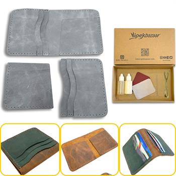 Koza Pro 6 Kartlı Hakiki Deri Cüzdan Kendin Yap Seti