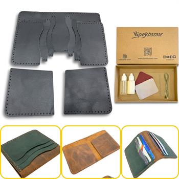 Koza Pro 6 Kartlı Hakiki Deri Cüzdan Kendin Yap Seti