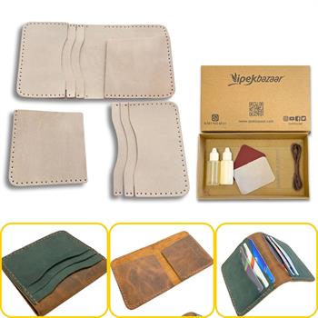 Koza Pro 6 Kartlı Hakiki Deri Cüzdan Kendin Yap Seti