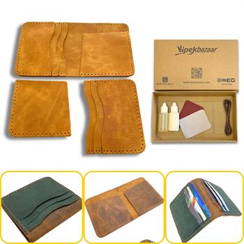 Koza Pro 6 Kartlı Hakiki Deri Cüzdan Kendin Yap Seti