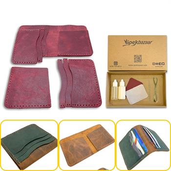 Koza Pro 6 Kartlı Hakiki Deri Cüzdan Kendin Yap Seti