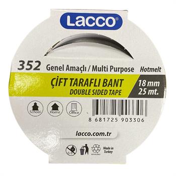 Lacco 352 Genel Amaçlı Çift Taraflı Bant, 18 mm 25 Metre