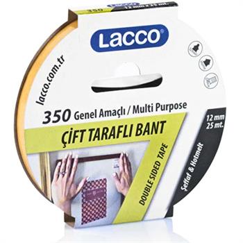 Lacco 350 Genel Amaçlı Çift Taraflı Bant 12 mm 25 Metre