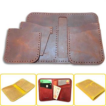 Lidya Dikey Deri Cüzdan & Kartlık Kendin Yap Seti, Diy Parça Deri Hobi Kit