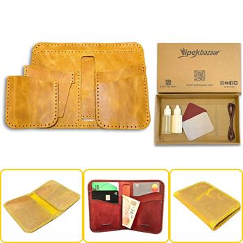 Lidya Dikey Deri Cüzdan & Kartlık Kendin Yap Seti, Diy Parça Deri Hobi Kit