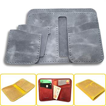 Lidya Dikey Deri Cüzdan & Kartlık Kendin Yap Seti, Diy Parça Deri Hobi Kit