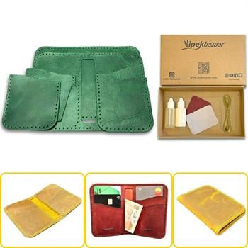 Lidya Dikey Deri Cüzdan & Kartlık Kendin Yap Seti, Diy Parça Deri Hobi Kit