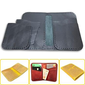 Lidya Dikey Deri Cüzdan & Kartlık Kendin Yap Seti, Diy Parça Deri Hobi Kit