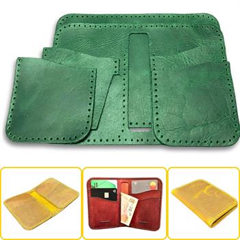 Lidya Dikey Deri Cüzdan & Kartlık Kendin Yap Seti, Diy Parça Deri Hobi Kit
