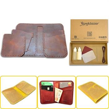Lidya Dikey Deri Cüzdan & Kartlık Kendin Yap Seti, Diy Parça Deri Hobi Kit