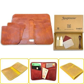 Lidya Dikey Deri Cüzdan & Kartlık Kendin Yap Seti, Diy Parça Deri Hobi Kit