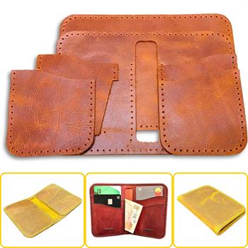Lidya Dikey Deri Cüzdan & Kartlık Kendin Yap Seti, Diy Parça Deri Hobi Kit