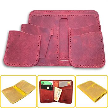 Lidya Dikey Deri Cüzdan & Kartlık Kendin Yap Seti, Diy Parça Deri Hobi Kit