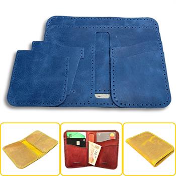 Lidya Dikey Deri Cüzdan & Kartlık Kendin Yap Seti, Diy Parça Deri Hobi Kit